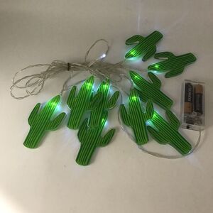 String Lights Green Cactus Lights Set of 9 Decorative LED Indoor or Patio Decor